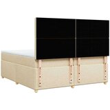 vidaXL Box spring postelja z vzmetnico krem 200x200 cm blago, (21310339) | Shoptok.si
