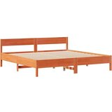  Krevet s regalom za knjige bez madraca 200x200 cm od borovine | shoptok.hr