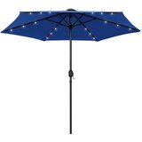  Suncobran s LED svjetlima i aluminijskom šipkom 270 cm azurni | shoptok.hr