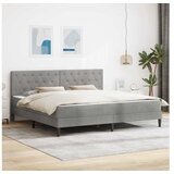 vidaXL Okvir kreveta s madracem Svjetlosiva 180 x 200 cm Baršun - Svjetlosiva 180 x 200 cm | shoptok.hr