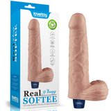 Lovetoy Real Softee Rechargeable Vibrating Dildo 9" Flesh | shoptok.hr