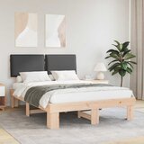  Krevetni okvir s tapiciranim uzglavljem Tamno siva 140 x 200 cm | shoptok.hr