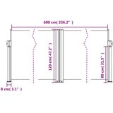  Uvlačiva bočna tenda 120 x 600 cm krem | shoptok.hr