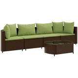 The Living Store Vrtna sedežna garnitura 5-delna z blazinami rjav poli ratan - Vrtna Sedežna Garnitura, (21625561) | Shoptok.si
