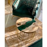 Epoxy klub sto drvo topola i smaragdno zelena epoxy smola prečnik 65cm (unikatni) | ePonuda.com