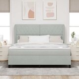  Krevet s opruga kutije Svijetlo siva 200 x 180 cm Baršun | shoptok.hr