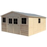 Timbela Lesena vrtna hiša - H246x418x522 cm/20 m² - Panelna konstrukcija, Vrtna lopa s podi - M333+M333G, (21922357) | Shoptok.si