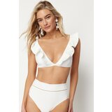 Trendyol Ecru Triangle Frilly Bikini Top | Eponuda.ba