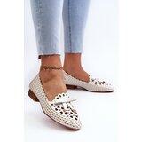 Boto White Women's Cutout Ballerina Flats with Bow Nestavia | Shoptok.si