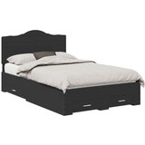  Konstrukcija postelje Črna 135 x 190 cm Konstruiran les, (5000102181) | Shoptok.si