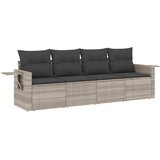  4-dijelni set vrtnih sofa s jastucima svijetlosivi poliratan | shoptok.hr