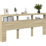 Ormarić za uzglavlje s LED svjetlima boja hrasta 220x17x102 cm | Eponuda.com