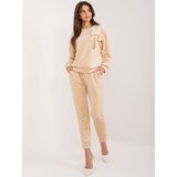 Fashion Hunters Beige women's velvet set | ePonuda.com