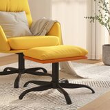 The Living Store Stolček za noge gorčično rumen 60x60x36 cm blago in um. usnje - Stolček Za Noge, (21482294) | Shoptok.si