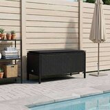  Vrtni otoman s jastukom Crna 80 x 38 x 45 cm PE ratan | shoptok.hr