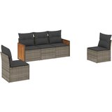 The Living Store Vrtna sedežna garnitura 5-delna z blazinami siv poli ratan - Vrtna Sedežna Garniture, (21443190) | Shoptok.si