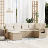  6-dijelni set vrtnih sofa s jastucima bež od poliratana | shoptok.hr