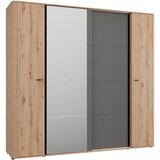MID.YOU OMARA ZA OBLAČILA, barve grafita, črna, hrast artisan Cene
