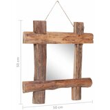  Ogledalo od cjepanica prirodno 50 x 50 cm reciklirana tikovina | shoptok.hr