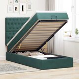 vidaXL Otomanski posteljni okvir z vzmetnicami zelen 100x200cm žamet | Shoptok.si