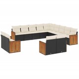  The Living Store Vrtna sedežna garnitura 13-delna z blazinami črn poli ratan - Vrtna Sedežna Garniture, (21455397) | Shoptok.si