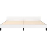  Okvir za krevet s uzglavljem bijeli 200x200 cm od umjetne kože | Shoptok.si