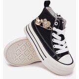 Boto Children's High Sneakers With Gold Decoration Black Elvena | ePonuda.com