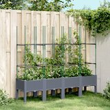 vidaXL Vrtna sadilica s rešetkom siva 160 x 40 x 142 5 cm PP | shoptok.hr