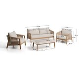 Kave Home Bež aluminijasta vrtna garnitura za 4 osebe Sirte – | Shoptok.si