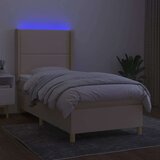  Krevet box spring s madracem LED krem 90x200 cm od tkanine | shoptok.hr