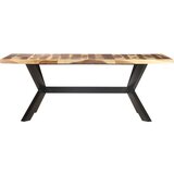 The Living Store Jedilna miza 200x100x75 cm trden les z medenim zaključkom - Jedilna Miza, (21487797) | Shoptok.si