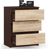 AKORD Komoda, 3 Predali, Wenge/Hrast Sonoma, (5000332299) | Shoptok.si