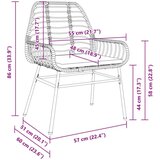 vidaXL 3-delni vrtni jedilni set z blazinami Črn Poli ratan | Shoptok.si