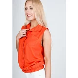 Kesi Women's sleeveless shirt with pockets - orange,
