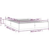  Okvir za krevet od masivnog drva bijeli 200 x 200 cm | shoptok.hr
