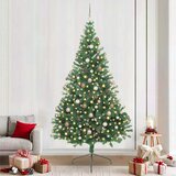 vidaXL Umjetna preddekorirana božićna jelka Zelena 240 cm PVC | Shoptok.si