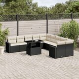  11-dijelni set vrtnih sofa od poliratana s jastucima crni | shoptok.hr
