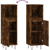 vidaXL Kopalniška omarica dimljeni hrast 30x30x100 cm inženirski les | Shoptok.si