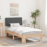  Krevetni okvir s tapiciranim uzglavljem Tamno siva 100 x 200 cm | shoptok.hr
