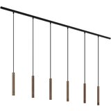 QAZQA Modern railsysteem met 6 hanglampen brons 1-fase - Slimline Keno Cene