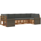  Sekcijska garnitura 7 pcs Prirodna i antracit Poliester | shoptok.hr