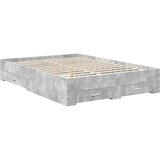  Konstrukcija postelje z vzglavjem Betonsko siva 140 x 200 cm, (5000103364) | Shoptok.si