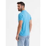 Ombre Cotton pique knit polo shirt - light blue | shoptok.hr