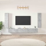  7-dijelni set TV ormarića siva boja betona konstruirano drvo | Eponuda.com
