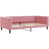  Dnevni krevet s madracem ružičasti 100 x 200 cm baršunasti | shoptok.hr