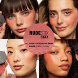 Nudestix Stax All Over Color Blush Balm večnamensko ličilo za oči, ustnice in obraz odtenek Cheeky Coral 2,5 g | Shoptok.si