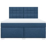 vidaXL Box spring postelja z vzmetnico modra 180x200 cm blago | Shoptok.si