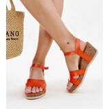 Gemre Orange wedge sandals on cork by Gabera | Shoptok.si