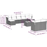  10-dijelni set vrtnih sofa s jastucima bež od poliratana | shoptok.hr