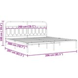  Metalni okvir za krevet s uzglavljem bijeli 200x200 cm | shoptok.hr